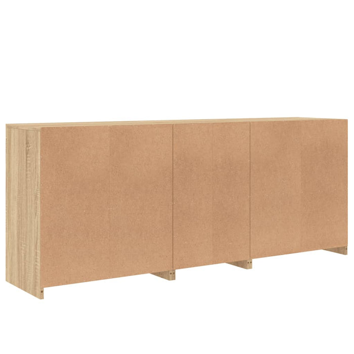 Credenza con Luci LED Rovere Sonoma 162x37x67 cm 3208997