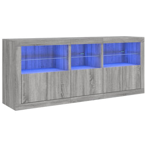 Credenza con Luci LED Grigio Sonoma 162x37x67 cm 3209000