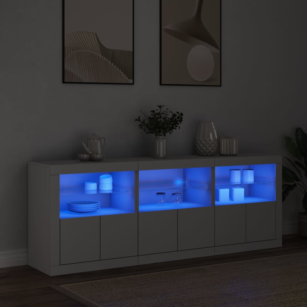 Credenza con Luci LED Bianca 181,5x37x67 cmcod mxl 133976