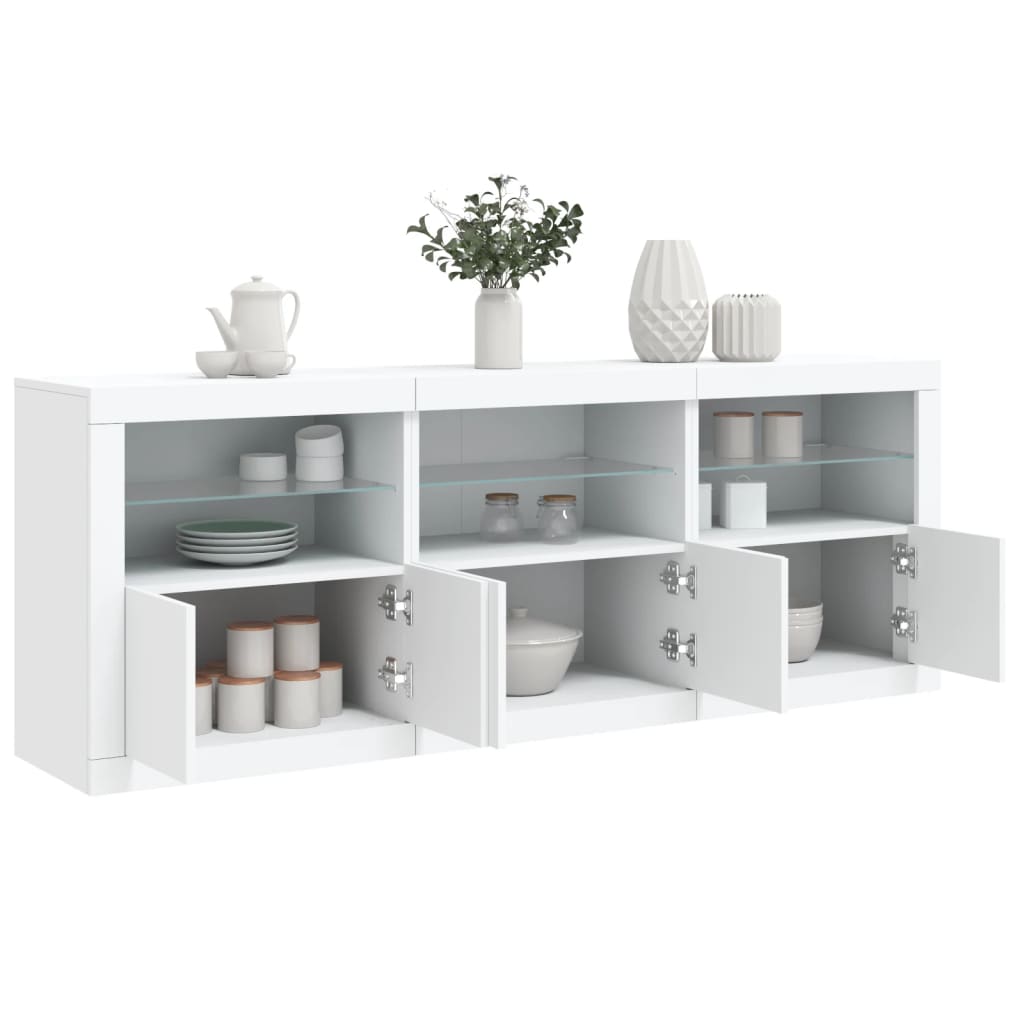 Credenza con Luci LED Bianca 181,5x37x67 cmcod mxl 133976