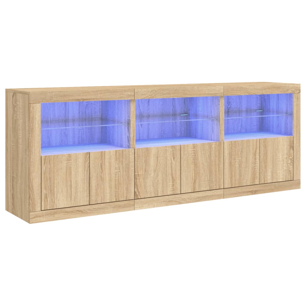 Credenza con Luci LED Rovere Sonoma 181,5x37x67 cmcod mxl 86011