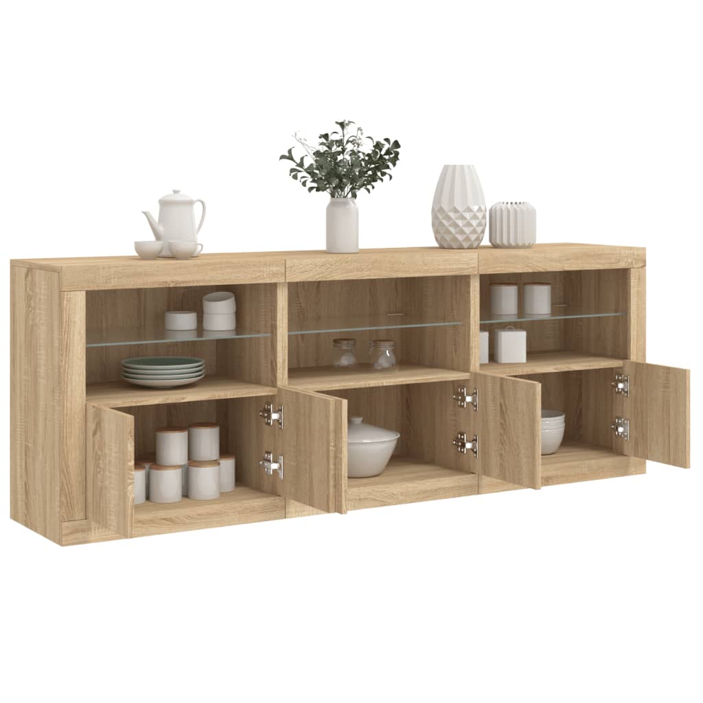 Credenza con Luci LED Rovere Sonoma 181,5x37x67 cmcod mxl 86011