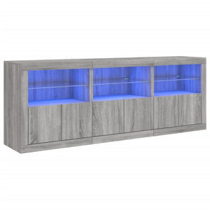 Credenza con Luci LED Grigio Sonoma 181,5x37x67 cm 3209007