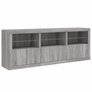 Credenza con Luci LED Grigio Sonoma 181,5x37x67 cm 3209007