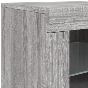 Credenza con Luci LED Grigio Sonoma 181,5x37x67 cm 3209007