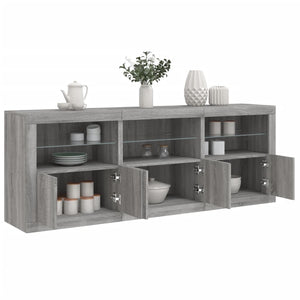 Credenza con Luci LED Grigio Sonoma 181,5x37x67 cm 3209007