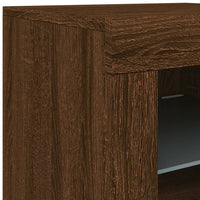 Credenza con Luci LED Rovere Marrone 181,5x37x67 cm 3209008