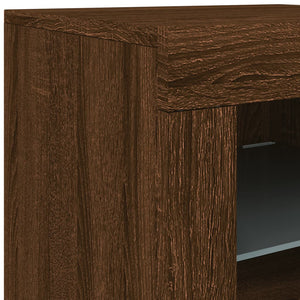 Credenza con Luci LED Rovere Marrone 181,5x37x67 cm 3209008