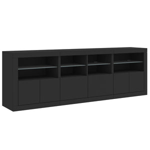 Credenza con Luci LED Nera 202x37x67 cm 3209010