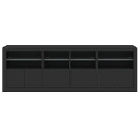 Credenza con Luci LED Nera 202x37x67 cm 3209010