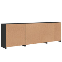 Credenza con Luci LED Nera 202x37x67 cm 3209010