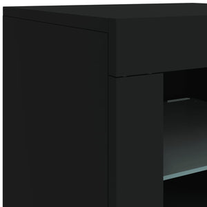 Credenza con Luci LED Nera 202x37x67 cm 3209010