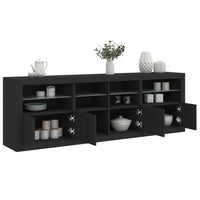 Credenza con Luci LED Nera 202x37x67 cm 3209010