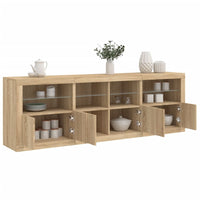 Credenza con Luci LED Rovere Sonoma 202x37x67 cmcod mxl 109984