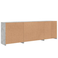 Credenza con Luci LED Grigio Cemento 202x37x67 cm 3209012