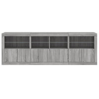 Credenza con Luci LED Grigio Sonoma 202x37x67 cm 3209014