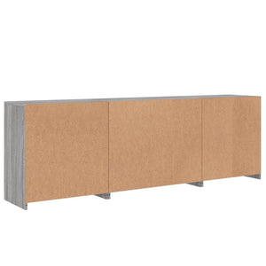 Credenza con Luci LED Grigio Sonoma 202x37x67 cm 3209014