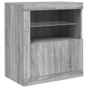 Credenza con Luci LED Grigio Sonoma 202x37x67 cm 3209014