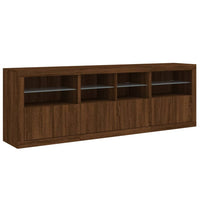 Credenza con Luci LED Rovere Marrone 202x37x67 cm 3209015