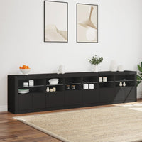 Credenza con Luci LED Nera 283x37x67 cm 3209017