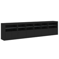 Credenza con Luci LED Nera 283x37x67 cm 3209017