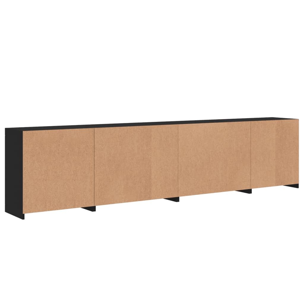 Credenza con Luci LED Nera 283x37x67 cm 3209017