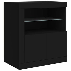 Credenza con Luci LED Nera 283x37x67 cm 3209017