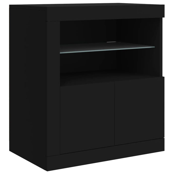 Credenza con Luci LED Nera 283x37x67 cm 3209017