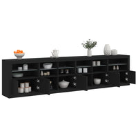 Credenza con Luci LED Nera 283x37x67 cm 3209017