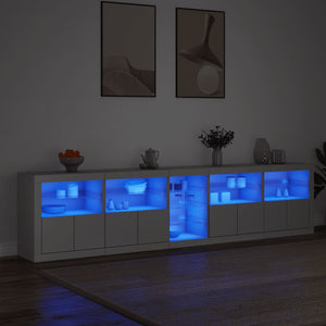 Credenza con Luci LED Bianca 283x37x67 cmcod mxl 133978