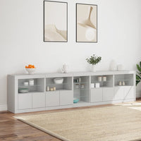 Credenza con Luci LED Bianca 283x37x67 cm 3209023