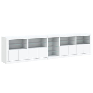 Credenza con Luci LED Bianca 283x37x67 cm 3209023