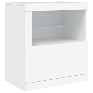 Credenza con Luci LED Bianca 283x37x67 cm 3209023