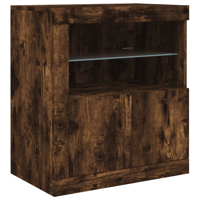 Credenza con Luci LED Rovere Fumo 283x37x67 cm 3209027