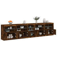 Credenza con Luci LED Rovere Fumo 283x37x67 cm 3209027