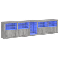 Credenza con Luci LED Grigio Sonoma 283x37x67 cm 3209028