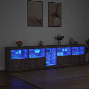 Credenza con Luci LED Grigio Sonoma 283x37x67 cm 3209028