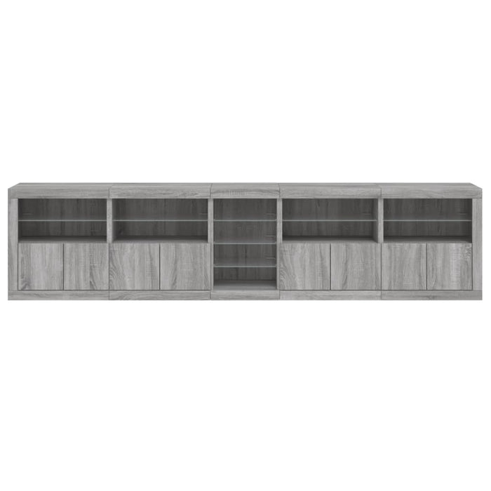 Credenza con Luci LED Grigio Sonoma 283x37x67 cm 3209028