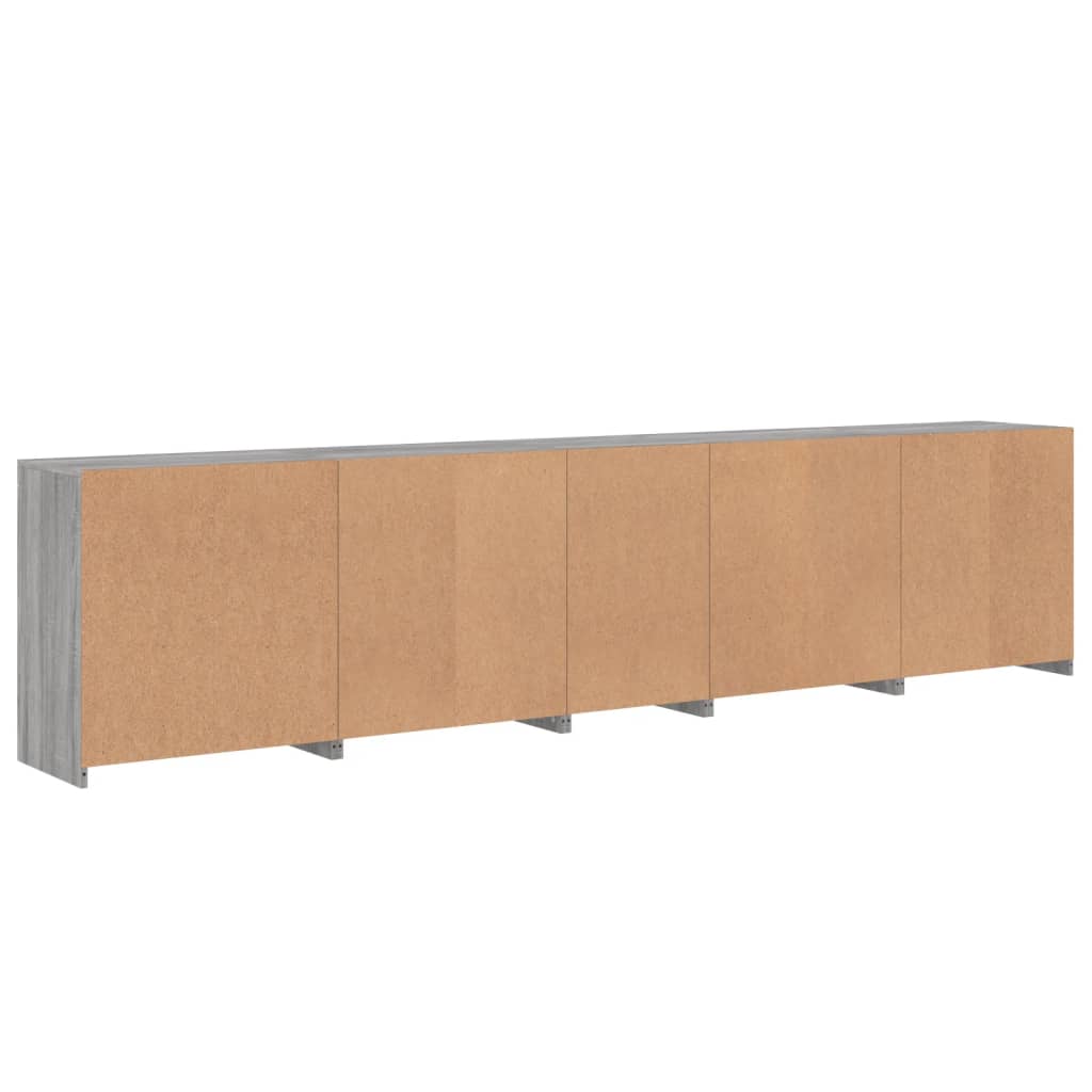 Credenza con Luci LED Grigio Sonoma 283x37x67 cm 3209028