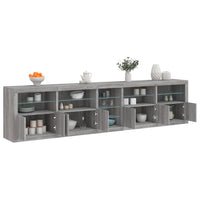 Credenza con Luci LED Grigio Sonoma 283x37x67 cm 3209028