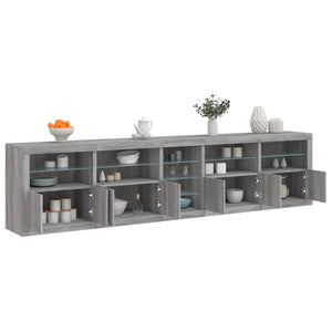 Credenza con Luci LED Grigio Sonoma 283x37x67 cm 3209028