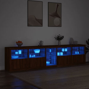 Credenza con Luci LED Rovere Marrone 283x37x67 cm 3209029