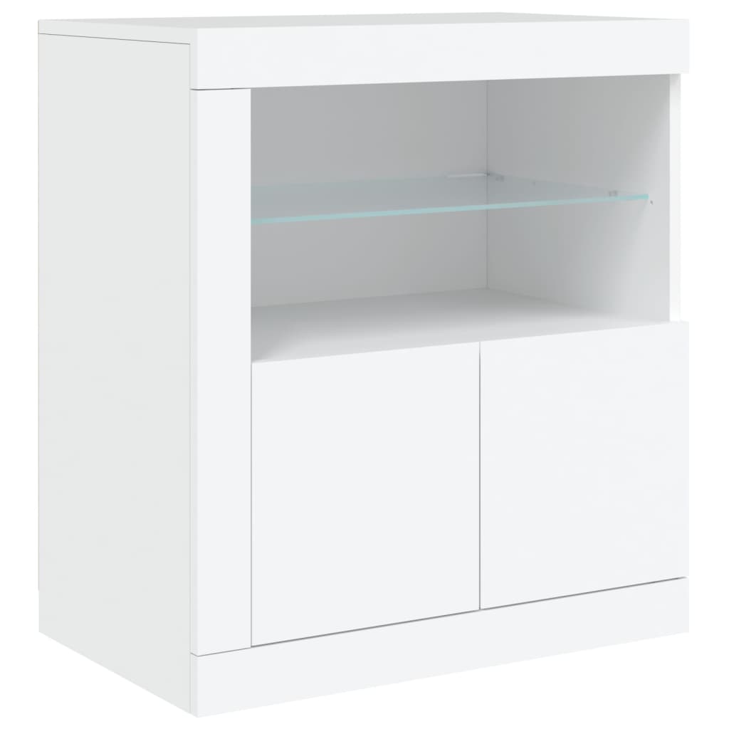 Credenza con Luci LED Bianca 162x37x67 cm 3209030