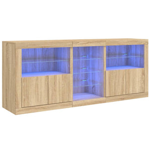 Credenza con Luci LED Rovere Sonoma 162x37x67 cmcod mxl 109927