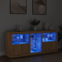 Credenza con Luci LED Rovere Sonoma 162x37x67 cmcod mxl 109927