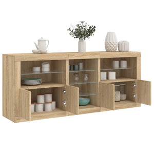 Credenza con Luci LED Rovere Sonoma 162x37x67 cmcod mxl 109927