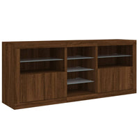 Credenza con Luci LED Rovere Marrone 162x37x67 cm 3209036