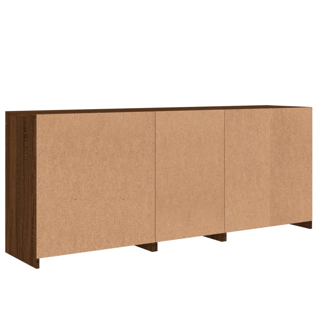 Credenza con Luci LED Rovere Marrone 162x37x67 cm 3209036