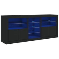 Credenza con Luci LED Nera 181,5x37x67 cm 3209038