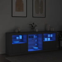 Credenza con Luci LED Nera 181,5x37x67 cm 3209038